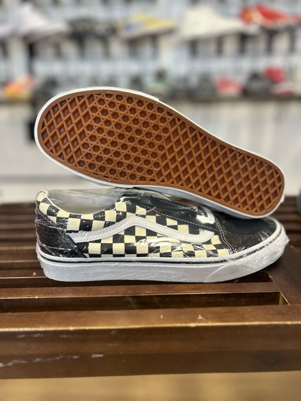 Vans Checkerboard Black and Cream Low-Top Sneakers